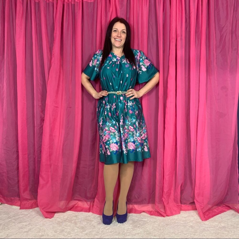 Vintage Anthony Richards floral house dress, Sm -‎ med
